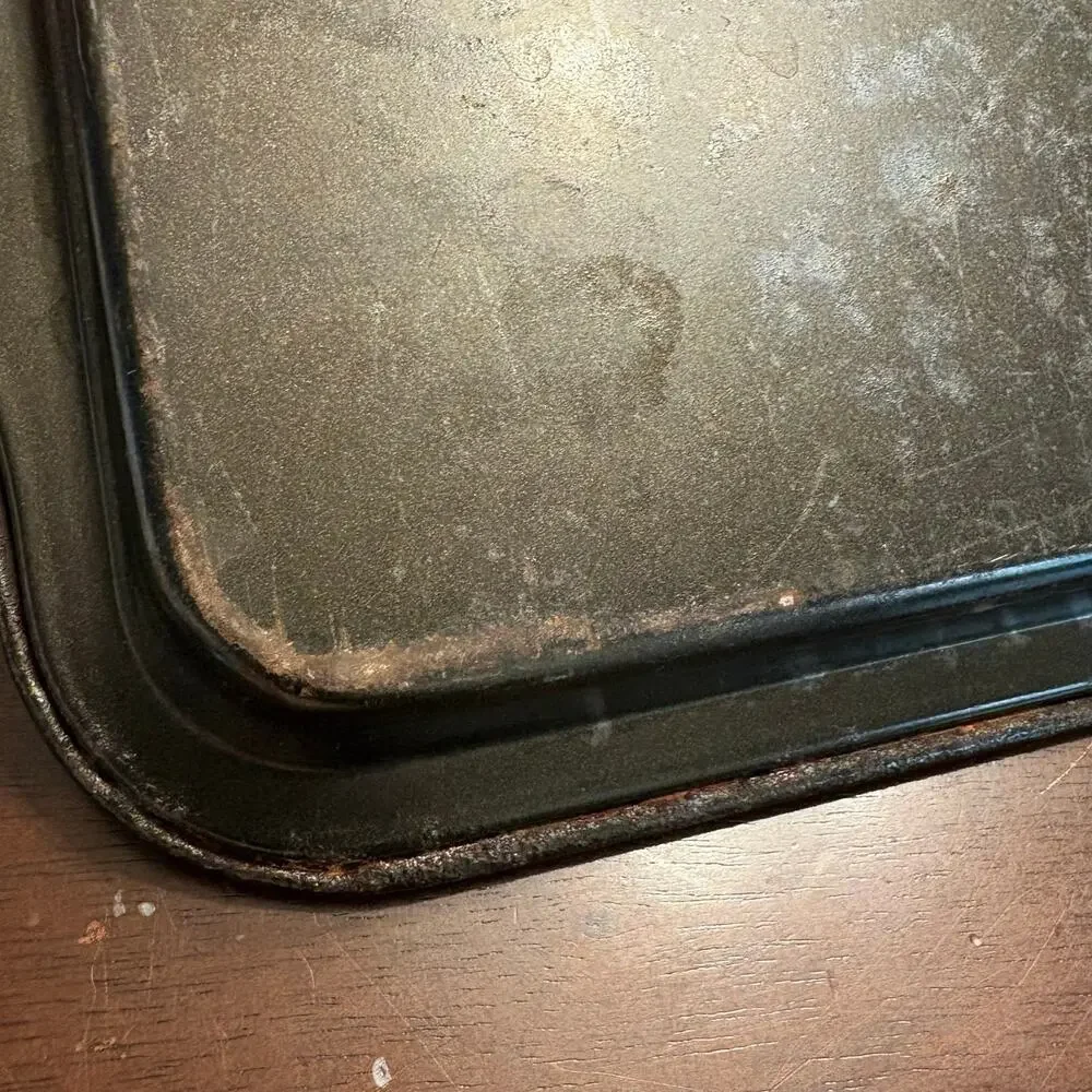Vintage Dark Metal Non Stick Baking Sheet Cookie Pan Tray Pre-owned
